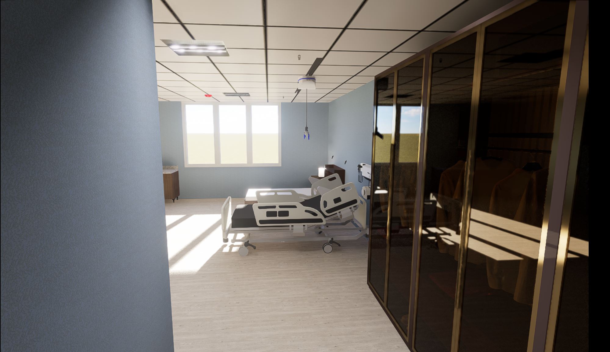 Hospital double bed room from entrance